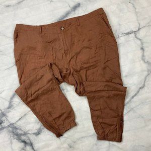 LOGO Lori Goldstein Woven Tencel Pants Size 26W Womens A290258 Zip Ankle Copper